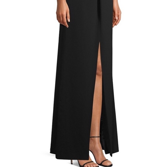 NWT Parker Black | Black Crepe Front Slit Maxi Dress | 4 - Picture 7 of 15